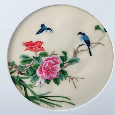 Handmade Chinese Silk Thread Embroidery Double -side Patterns Finished Round 20cm for Bag Clothing Fan Paintings Decor Ornaments
Handmade Chinese Silk Thread Embroidery Double -side Patterns Finished Round 20cm for Bag Clothing Fan Paintings Decor Ornaments