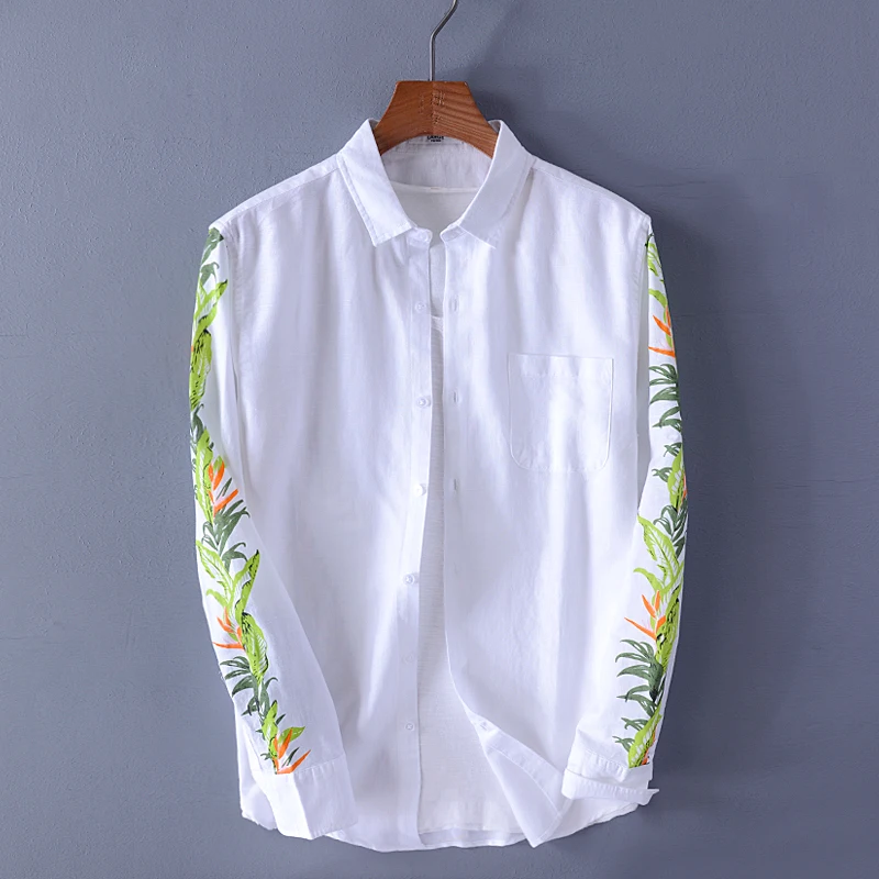 2019 New men's cotton and linen long-sleeved printed shirt casual solid seasons shirt men fashion spring shirts male chemise
2019 New men's cotton and linen long-sleeved printed shirt casual solid seasons shirt men fashion spring shirts male chemise