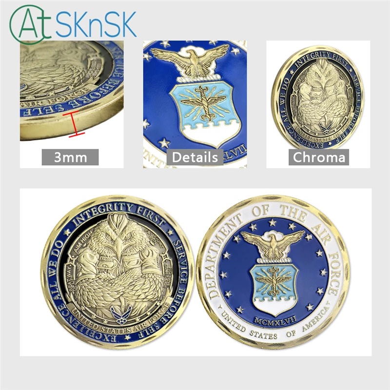 50 100 шт. античные бронзовые медали орла управление ВВС США|Безвалютные монеты| |