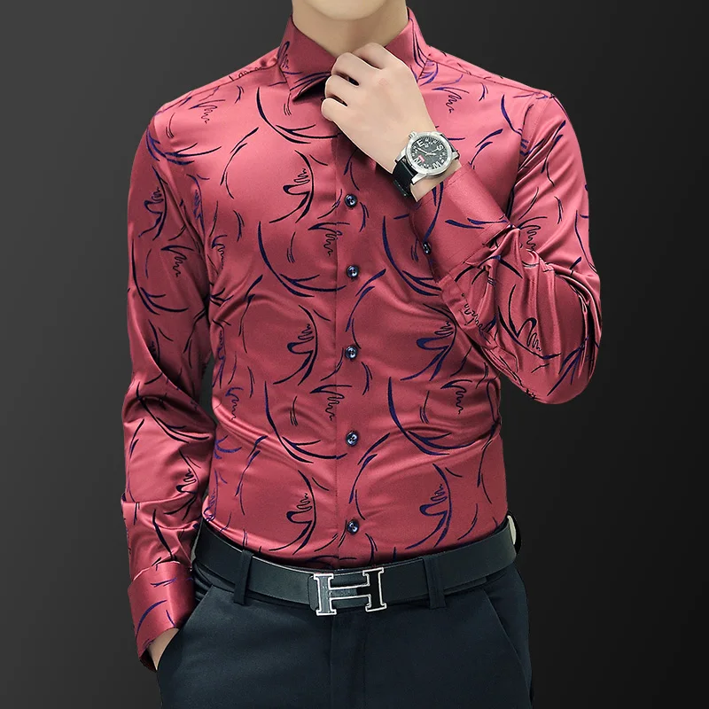 Large Size 5XL Mens Long-sleeved Printed Shirts Red Blue Slim Elegant Men Dress Shirt
Large Size 5XL Mens Long-sleeved Printed Shirts Red Blue Slim Elegant Men Dress Shirt