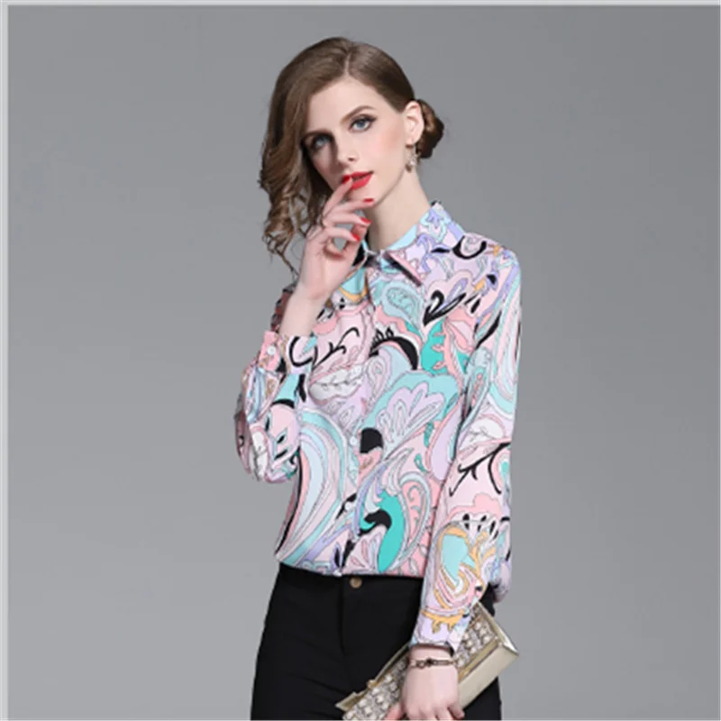 2019 Runway Tops High Quality Fashion Shirt Women Long Sleeve Shirts Ladies Printed Vintage Blouse Blusa Feminina Manga Comprida
2019 Runway Tops High Quality Fashion Shirt Women Long Sleeve Shirts Ladies Printed Vintage Blouse Blusa Feminina Manga Comprida