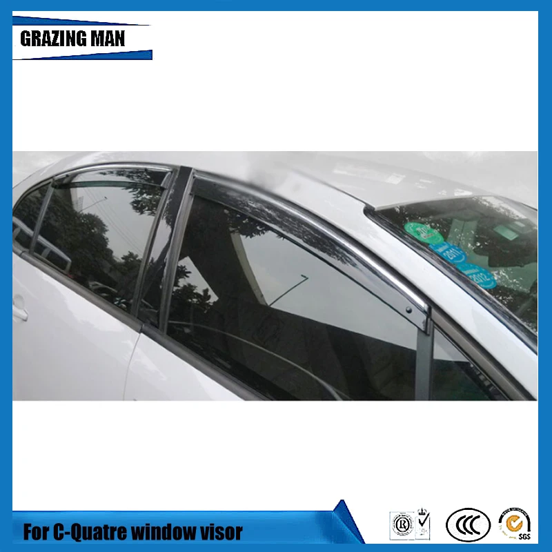 Sun visor Car accessories chrome Window Visor Vent Shades Sun Rain Deflector Guard 4PCS/SET for C-Quatre
Sun visor Car accessories chrome Window Visor Vent Shades Sun Rain Deflector Guard 4PCS/SET for C-Quatre
