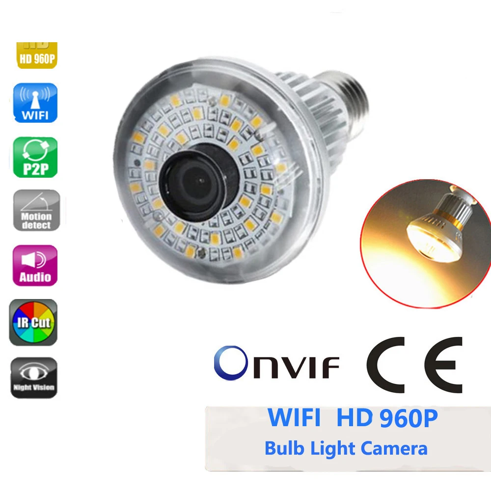 JCWHCAM HD 960P Bulb Light Camera 90 degree WiFi Bulb P2P IP Network DVR Camera with White Light Wireless alarm sensors
JCWHCAM HD 960P Bulb Light Camera 90 degree WiFi Bulb P2P IP Network DVR Camera with White Light Wireless alarm sensors