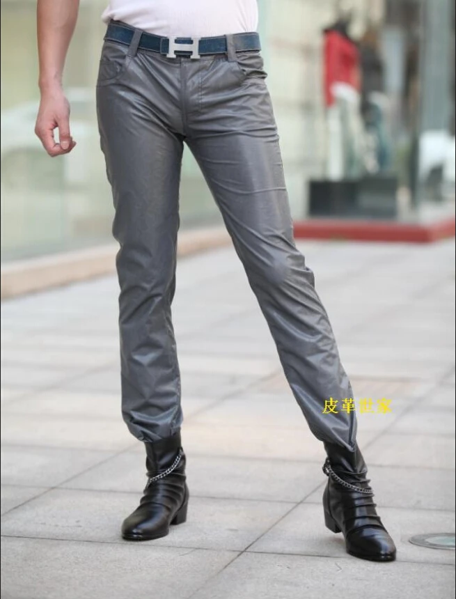 Men New Fashion Korean leather pants smoke gray Slim Male trousers Nightclub performances large size motorcycle leather pants
Men New Fashion Korean leather pants smoke gray Slim Male trousers Nightclub performances large size motorcycle leather pants