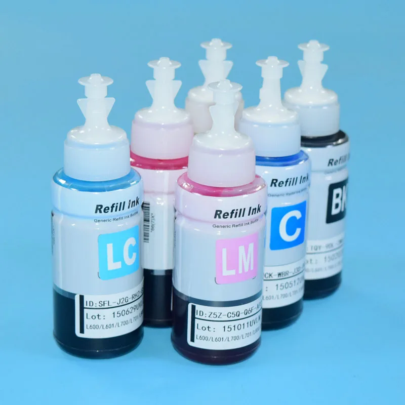 

L800 L210 Dye ink Based Refill Ink Kit For Epson L801 L810 L111 L110 Printing ink Cartridge Model T6731|2|3|4|5|6