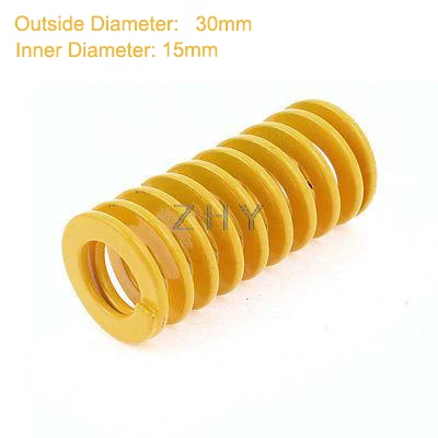 TF 30mm OD 15mm ID 60mm 65mm 70mm 75mm 80mm 90mm Length Yellow Light Load 65Mn Metal Spiral Stamping Compression Mold Die Spring
TF 30mm OD 15mm ID 60mm 65mm 70mm 75mm 80mm 90mm Length Yellow Light Load 65Mn Metal Spiral Stamping Compression Mold Die Spring