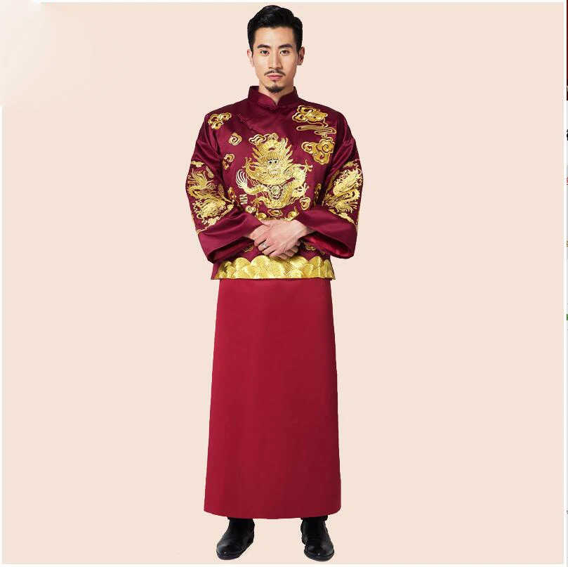 Traditional Costume show chinese style clothes Wine red groom married wedding male show clothing formal evening Gown Robe
Traditional Costume show chinese style clothes Wine red groom married wedding male show clothing formal evening Gown Robe