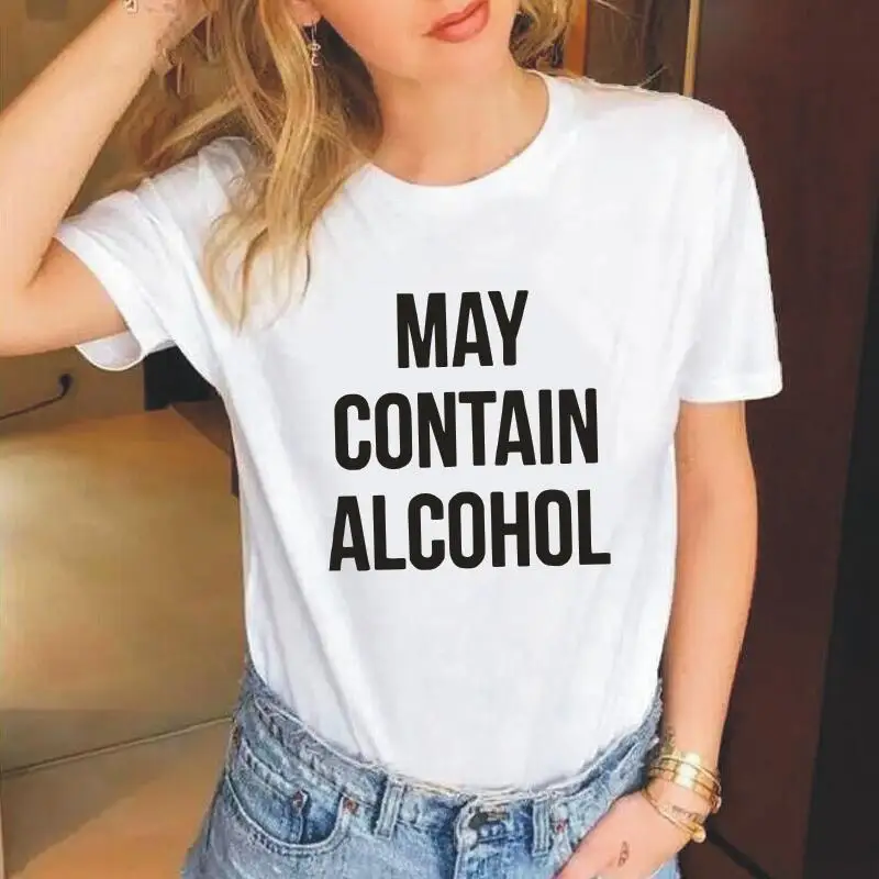 Fashion May Contain Alcohol Letter Print Women Tshirt Short Sleeve Funny Shirt Tee Shirt Femme Casual Hipster Tshirt Women Tops
Fashion May Contain Alcohol Letter Print Women Tshirt Short Sleeve Funny Shirt Tee Shirt Femme Casual Hipster Tshirt Women Tops