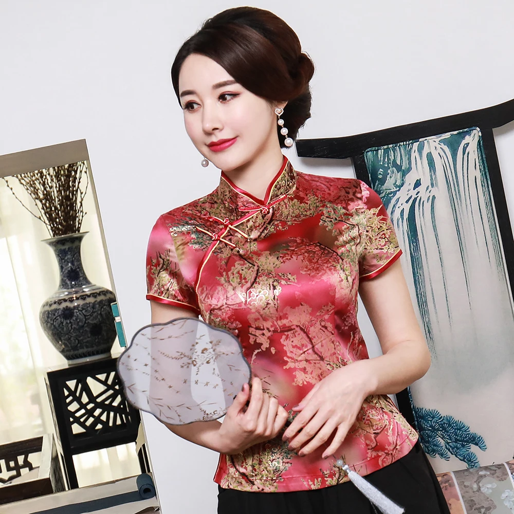 Plus Size 3XL 4XL Summer New Floral Blouse Chinese Women Elegant Tang Top Short Sleeve Vintage Shirt Mandarin Collar Tops A0101
Plus Size 3XL 4XL Summer New Floral Blouse Chinese Women Elegant Tang Top Short Sleeve Vintage Shirt Mandarin Collar Tops A0101