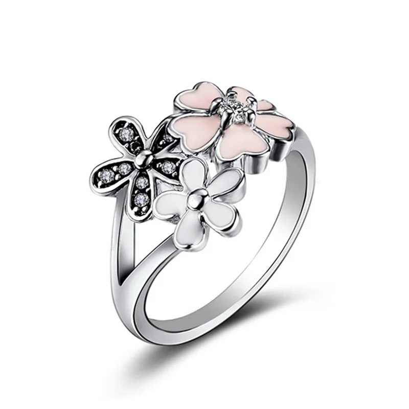 Silver Color Ring Charms With Oil Drops Little Daisy Cherry Blossom Crystal Wedding Ring For Women Jewelry
Silver Color Ring Charms With Oil Drops Little Daisy Cherry Blossom Crystal Wedding Ring For Women Jewelry