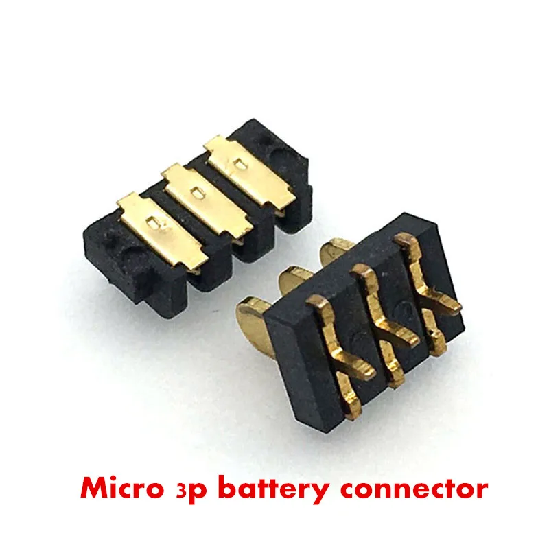 2 шт. 3PIN micro внутренний разъем аккумулятора контактный 0 мм 180 градусов штекер типа