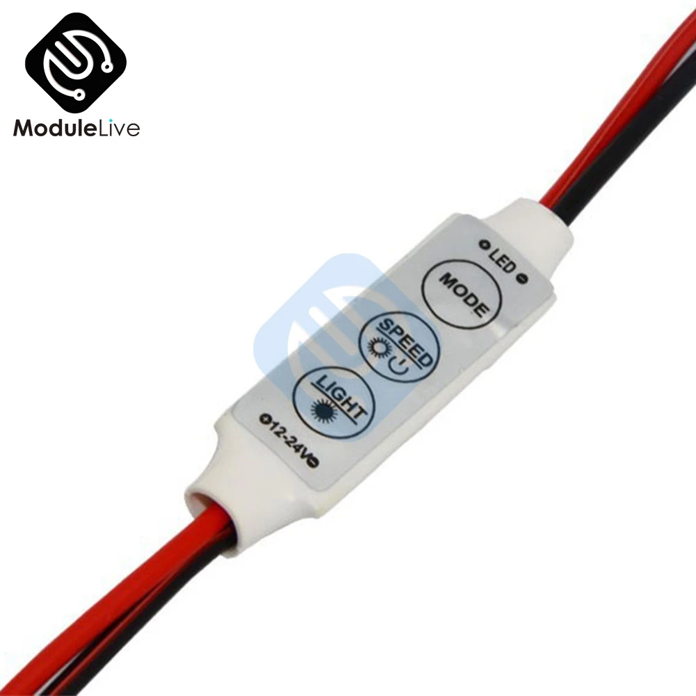 5PCS Mini 3 Keys Dimmer Controller 12V for Single Color 5050 3528 5630 LED Light Strip 3-Key
5PCS Mini 3 Keys Dimmer Controller 12V for Single Color 5050 3528 5630 LED Light Strip 3-Key