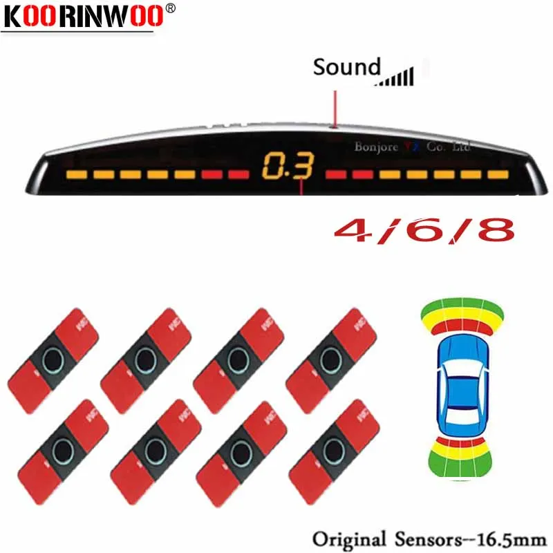 Система помощи при парковке Koorinwoo ЖК дисплей 4/6/8 датчиков 16 5 мм|Датчики парковки| |