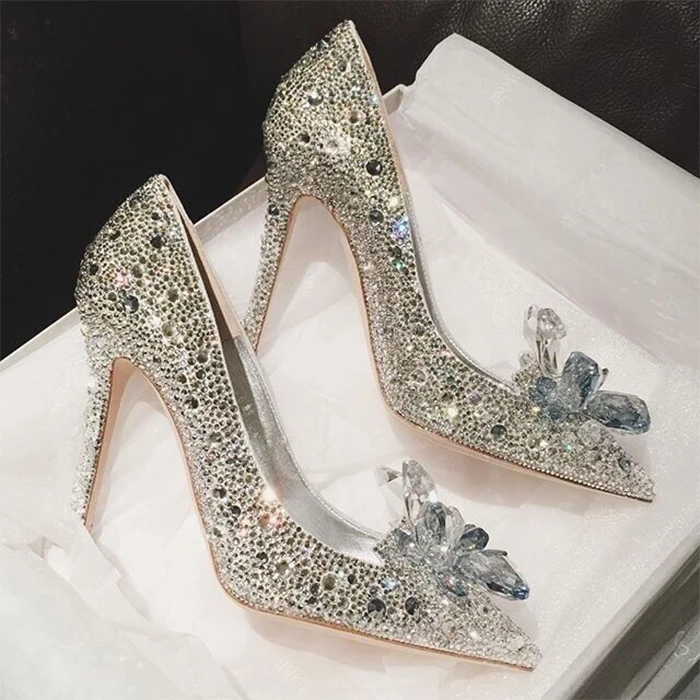 Fashion Week Celebrity Top Grade Cinderella Crystal Shoes Bridal Rhinestone Wedding Shoes With Flower woman thin high heels
Fashion Week Celebrity Top Grade Cinderella Crystal Shoes Bridal Rhinestone Wedding Shoes With Flower woman thin high heels