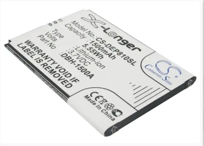 Аккумулятор Cameron Sino 1500 мАч для мобильного телефона DORO Liberto 810 DBH-1500A
Аккумулятор Cameron Sino 1500 мАч для мобильного телефона DORO Liberto 810 DBH-1500A
