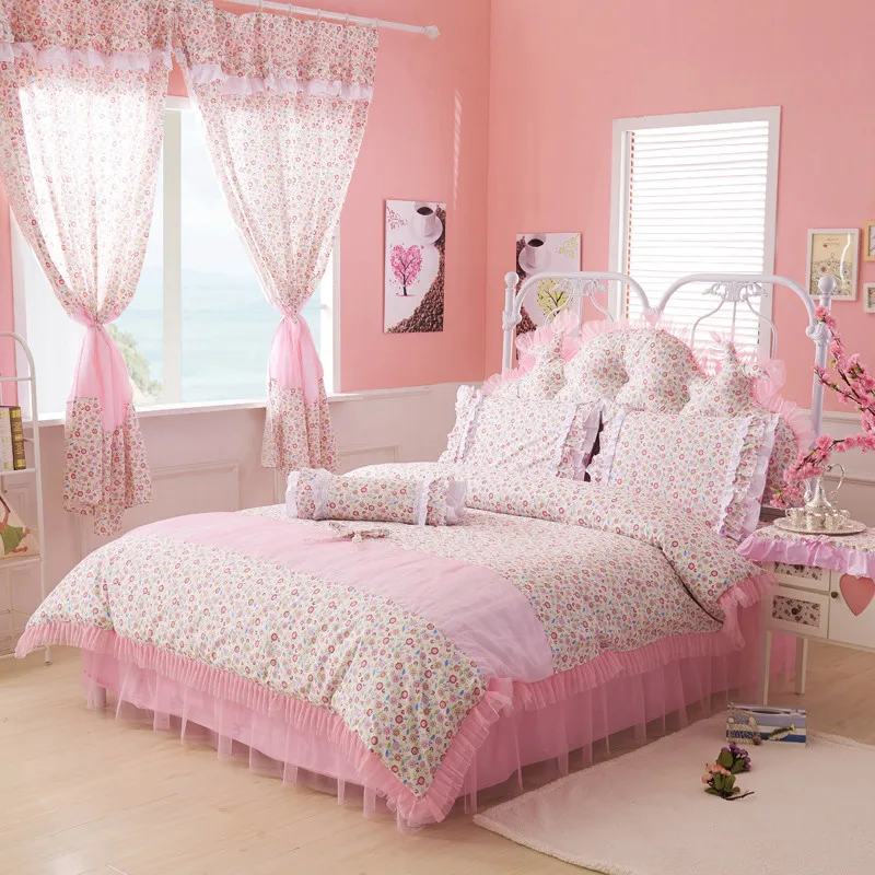 Cotton lace pink blue floral bedding sets 4/6 pcs king queen twin size kids girls bed set bed cover 4pcs duvet cover 28
Cotton lace pink blue floral bedding sets 4/6 pcs king queen twin size kids girls bed set bed cover 4pcs duvet cover 28