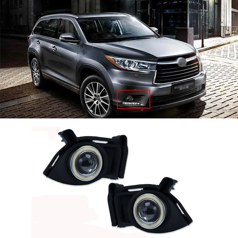 LED COB Angel Eye Rings Front Projector Lens Fog Lights Assembled Lamp Bumper Replacement Cover Fit For Toyota Highlander 2015
LED COB Angel Eye Rings Front Projector Lens Fog Lights Assembled Lamp Bumper Replacement Cover Fit For Toyota Highlander 2015