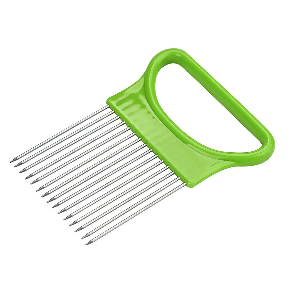 Stainless Steel Onion Needle Onion Fork Vegetables Fruit Slicer Tomato Cutter Cutting Safe Aid Holder Kitchen Accessories Tools
Stainless Steel Onion Needle Onion Fork Vegetables Fruit Slicer Tomato Cutter Cutting Safe Aid Holder Kitchen Accessories Tools