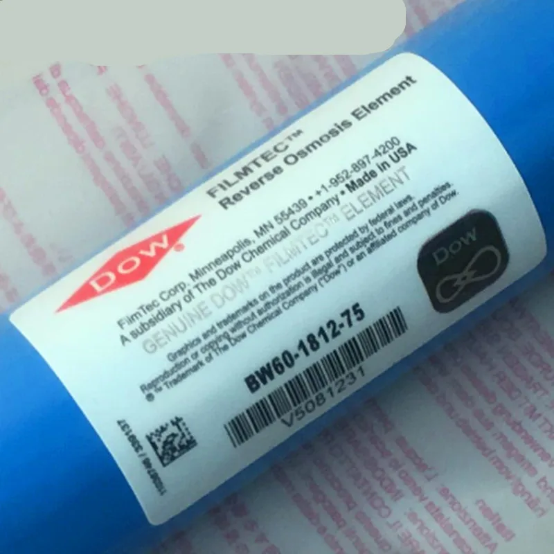 1 шт. сменный Dow Filmtec 75 gpd Мембрана обратного осмоса BW60-1812-75 для фильтра воды
1 шт. сменный Dow Filmtec 75 gpd Мембрана обратного осмоса BW60-1812-75 для фильтра воды