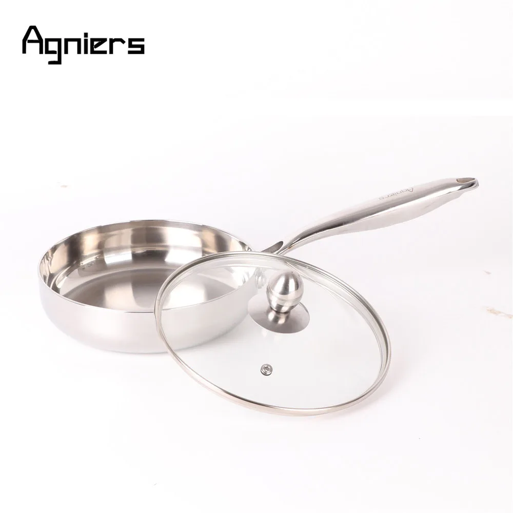 Agniers 20cm Multi-Ply Stainless-Steel Clad Fried Steak Frying pan with Glass Lid and Steel 8-inch Fried Egg Chef's Pans
Agniers 20cm Multi-Ply Stainless-Steel Clad Fried Steak Frying pan with Glass Lid and Steel 8-inch Fried Egg Chef's Pans