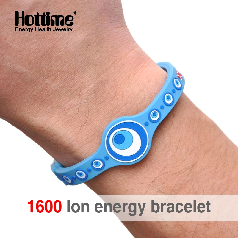 Hottime 1600 ion Bio Energy Unisex Trendy Silicone Rubber Flexible Wristband Wrist Band Cuff Bracelet Bangle For Women Men PROX2 | Украшения