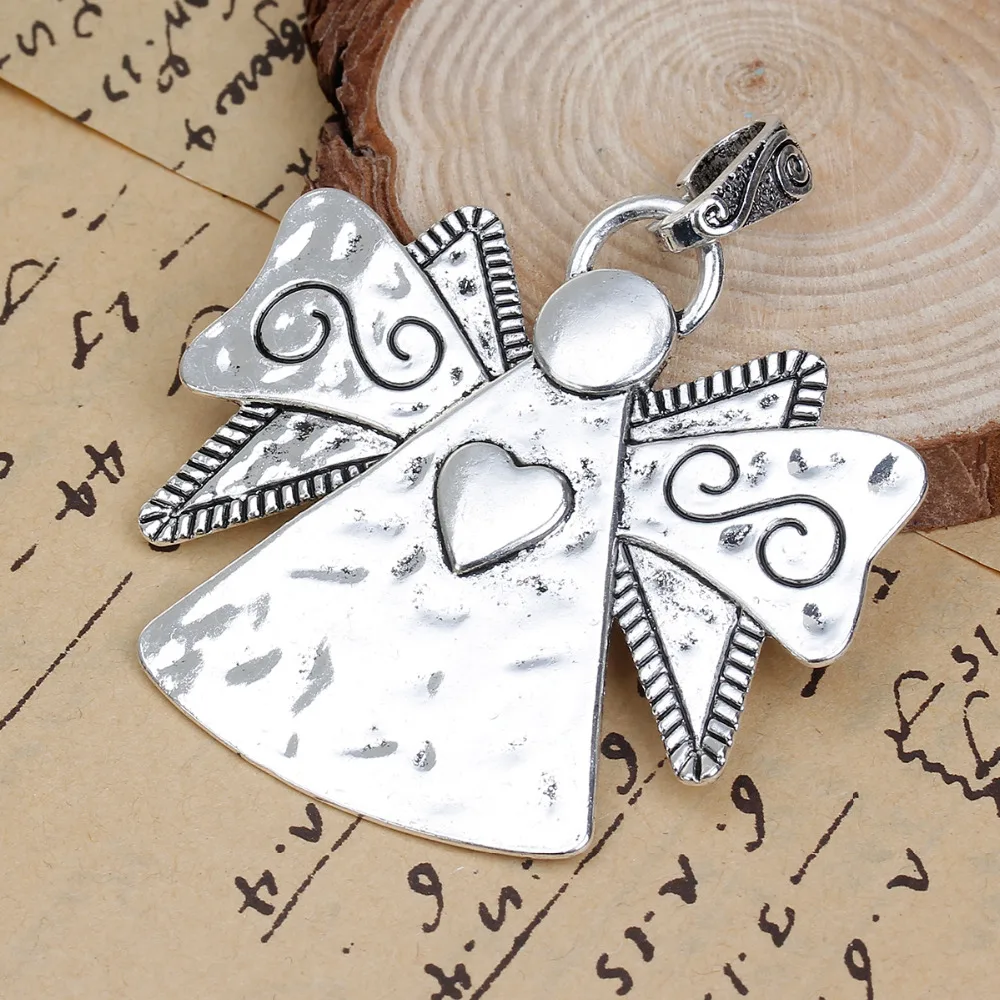 Hot Angel Pendant For For Handmade Necklace Zinc Based Alloy Silver Color Pendants Wing Heart Carved DIY Components Charms, 2PCs
Hot Angel Pendant For For Handmade Necklace Zinc Based Alloy Silver Color Pendants Wing Heart Carved DIY Components Charms, 2PCs