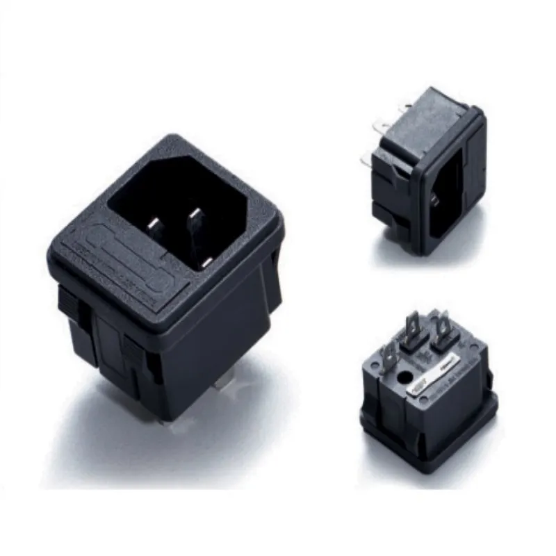

10 pcs/lot Ac 250V 10A Clamp Type 3P Iec 320 C14 Inlet Male Power Plug Socket W Fuse Holder