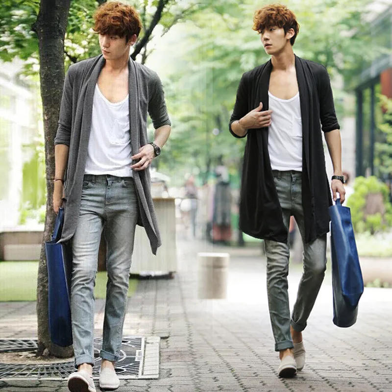 Spring and Autumn 2019 New Men's Medium-length Thin Knitted Cardigan Korean Version Men's Cloak Non-mainstream Jacket
Spring and Autumn 2019 New Men's Medium-length Thin Knitted Cardigan Korean Version Men's Cloak Non-mainstream Jacket
