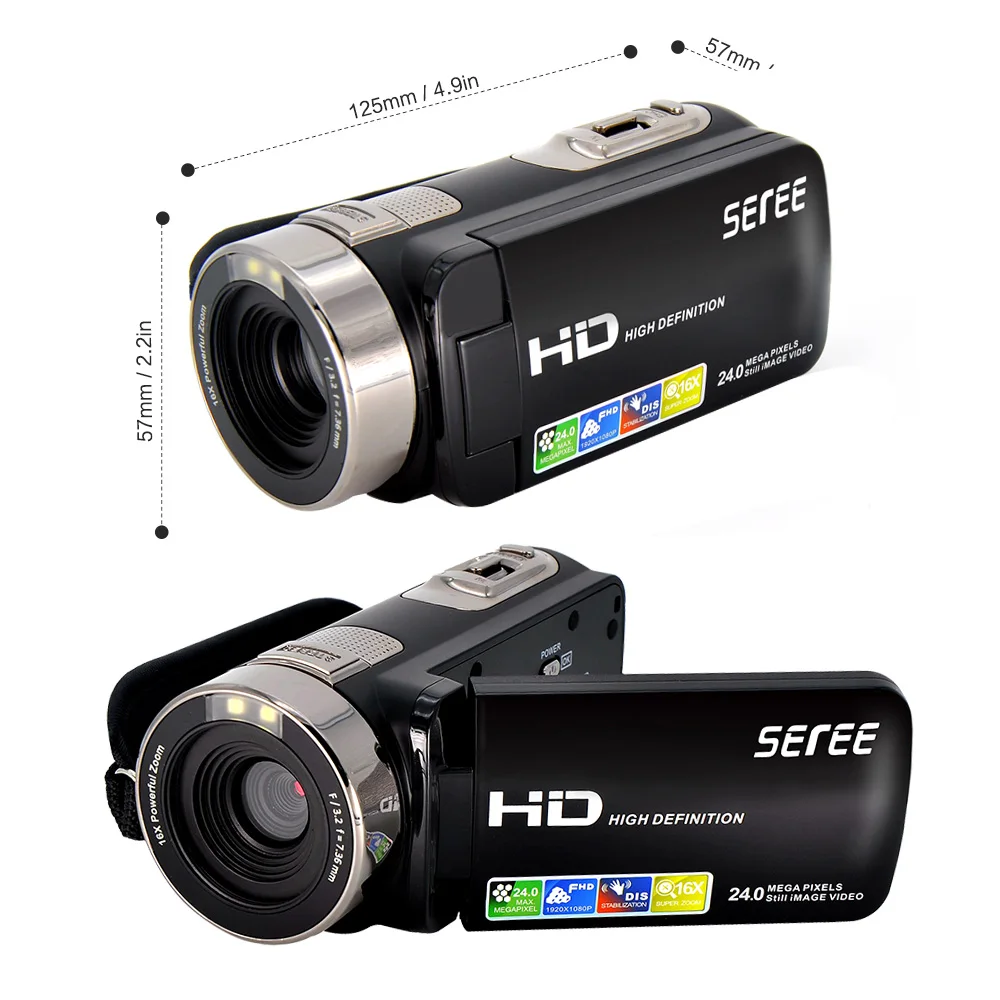 Mavie 301 s 1080 P цифрового видео Камера видеокамера Широкий формат Макро Рыбий