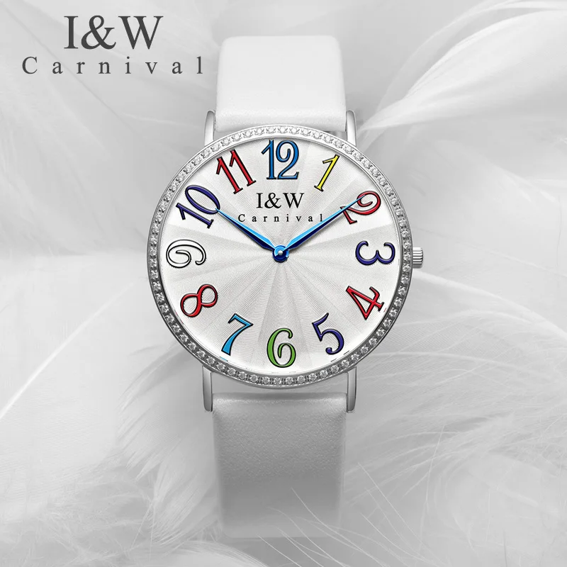 CARNIVAL Colorful Fairytale Women Watch Pink Leather Top Brand Luxury Quart Dress Watch Waterproof Fashion Girl relogio feminino
CARNIVAL Colorful Fairytale Women Watch Pink Leather Top Brand Luxury Quart Dress Watch Waterproof Fashion Girl relogio feminino