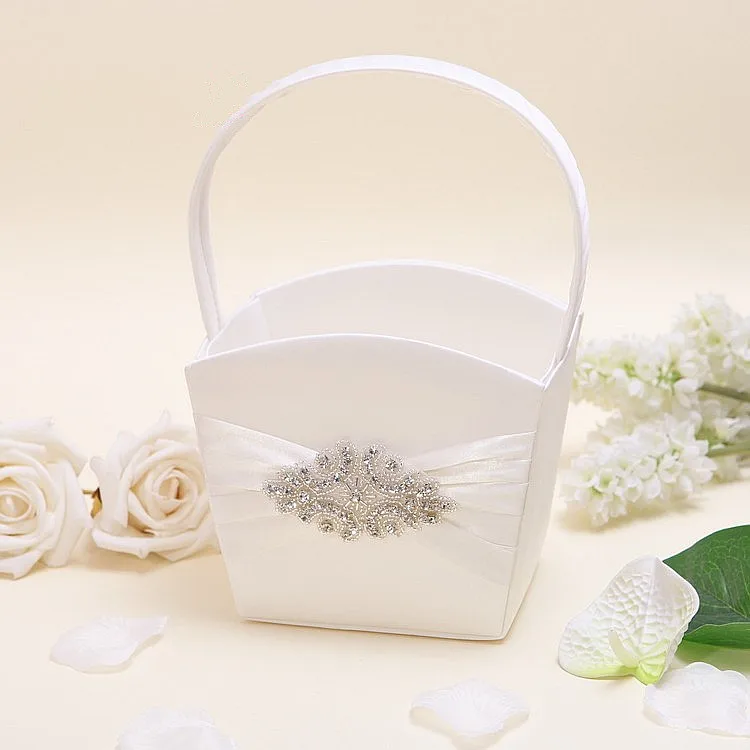 Ivory White Wedding Flower Basket wtih Diamond Decorated for wedding party decoration supplies free shipping
Ivory White Wedding Flower Basket wtih Diamond Decorated for wedding party decoration supplies free shipping