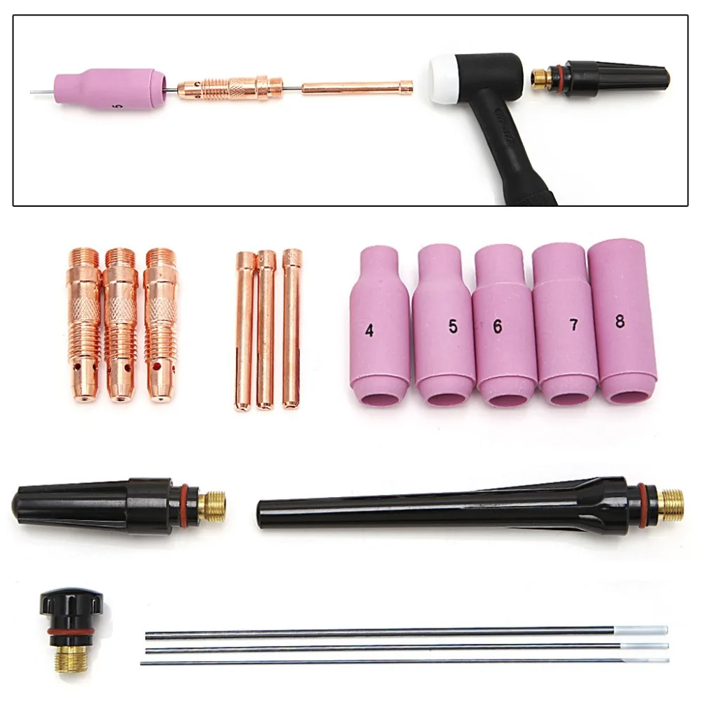 Welding Torch Collets Body 2% Thoriated Tungsten For WP-17 WP-18 WP-26 17PK Welding & Soldering Supplies
Welding Torch Collets Body 2% Thoriated Tungsten For WP-17 WP-18 WP-26 17PK Welding & Soldering Supplies