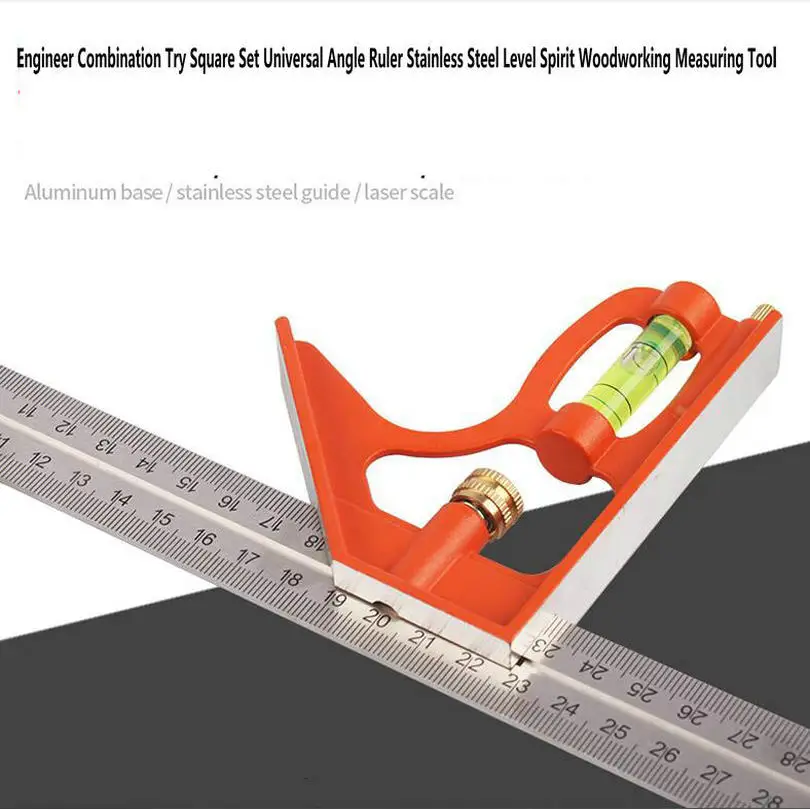 UPDATE 12IN 300mm Combination Try Square Set Stainless Steel Universal Angle Ruler Level Spirit Woodworking Measuring Tool
UPDATE 12IN 300mm Combination Try Square Set Stainless Steel Universal Angle Ruler Level Spirit Woodworking Measuring Tool