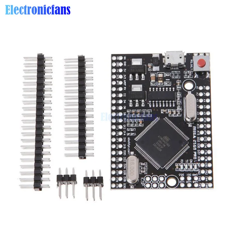 Mega2560 Pro ATmega2560-16AU USB CH340C встроенный чип CH340G ATMEGA2560-16AU с штекерными разъемами для платы Arduino Mega2560
Mega2560 Pro ATmega2560-16AU USB CH340C встроенный чип CH340G ATMEGA2560-16AU с штекерными разъемами для платы Arduino Mega2560