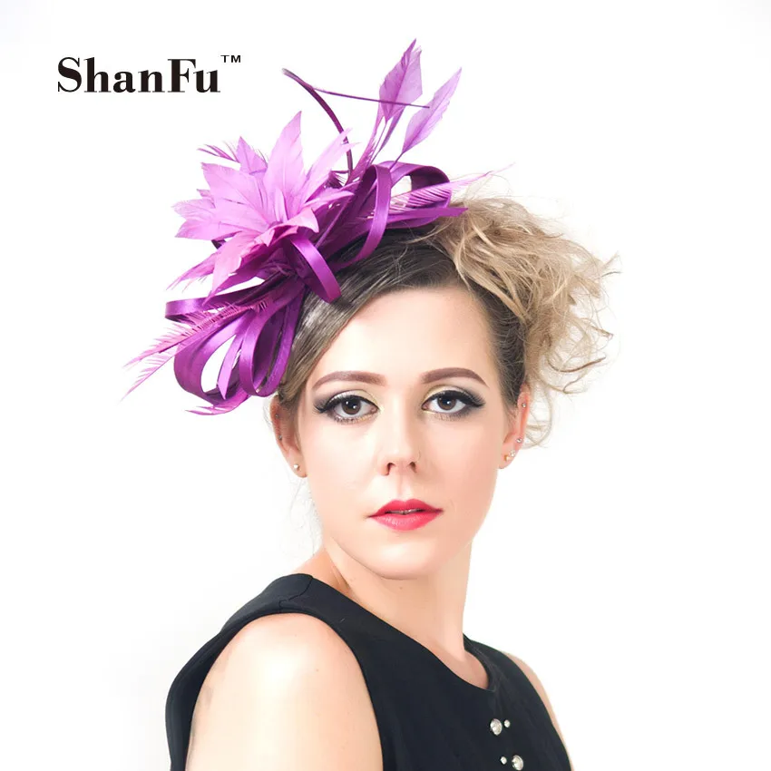 ShanFu Women Feather Fascinators Large Satin Wedding Hat Purple Fascinator Hat For Wedding Cocktail Pink with Headband SFC12214
ShanFu Women Feather Fascinators Large Satin Wedding Hat Purple Fascinator Hat For Wedding Cocktail Pink with Headband SFC12214