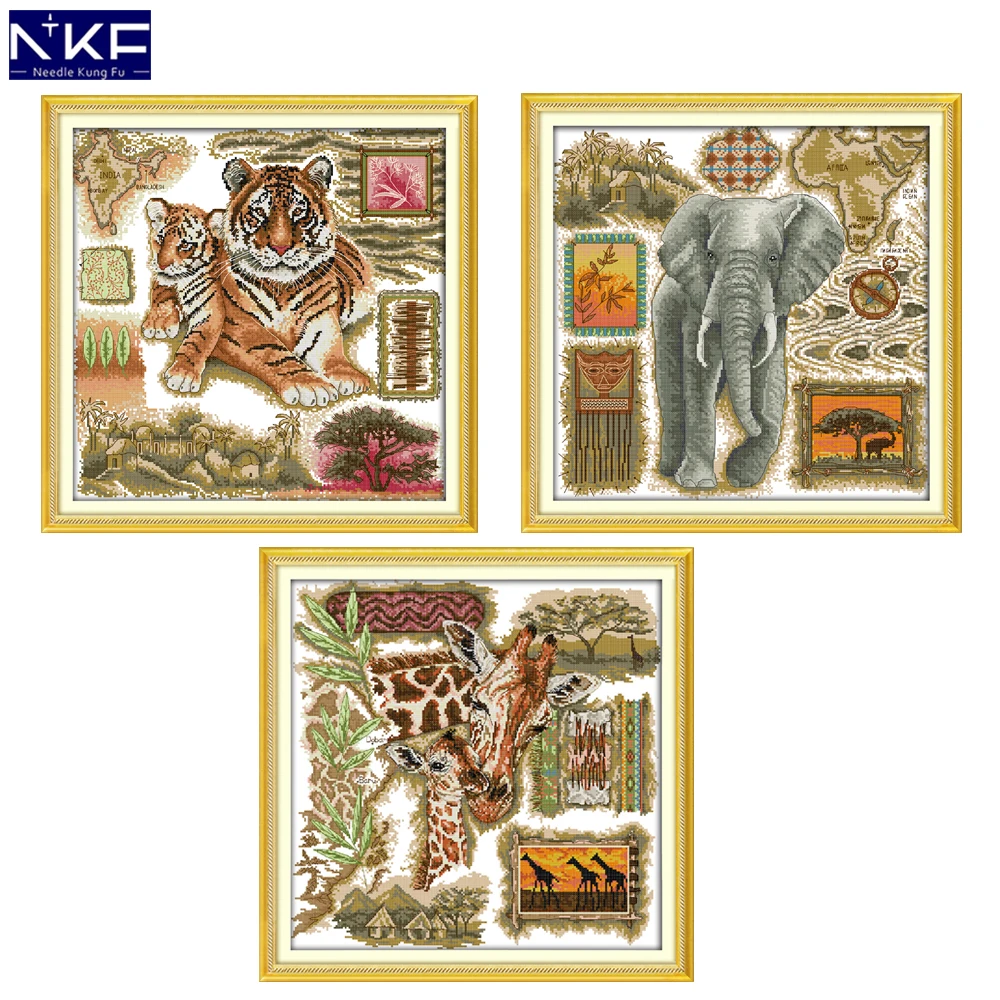 NKF African Animal Pattern Handmade Craft Needlework Cross Stitch Embroidery Kit Cross Stitch for Home Decor
NKF African Animal Pattern Handmade Craft Needlework Cross Stitch Embroidery Kit Cross Stitch for Home Decor