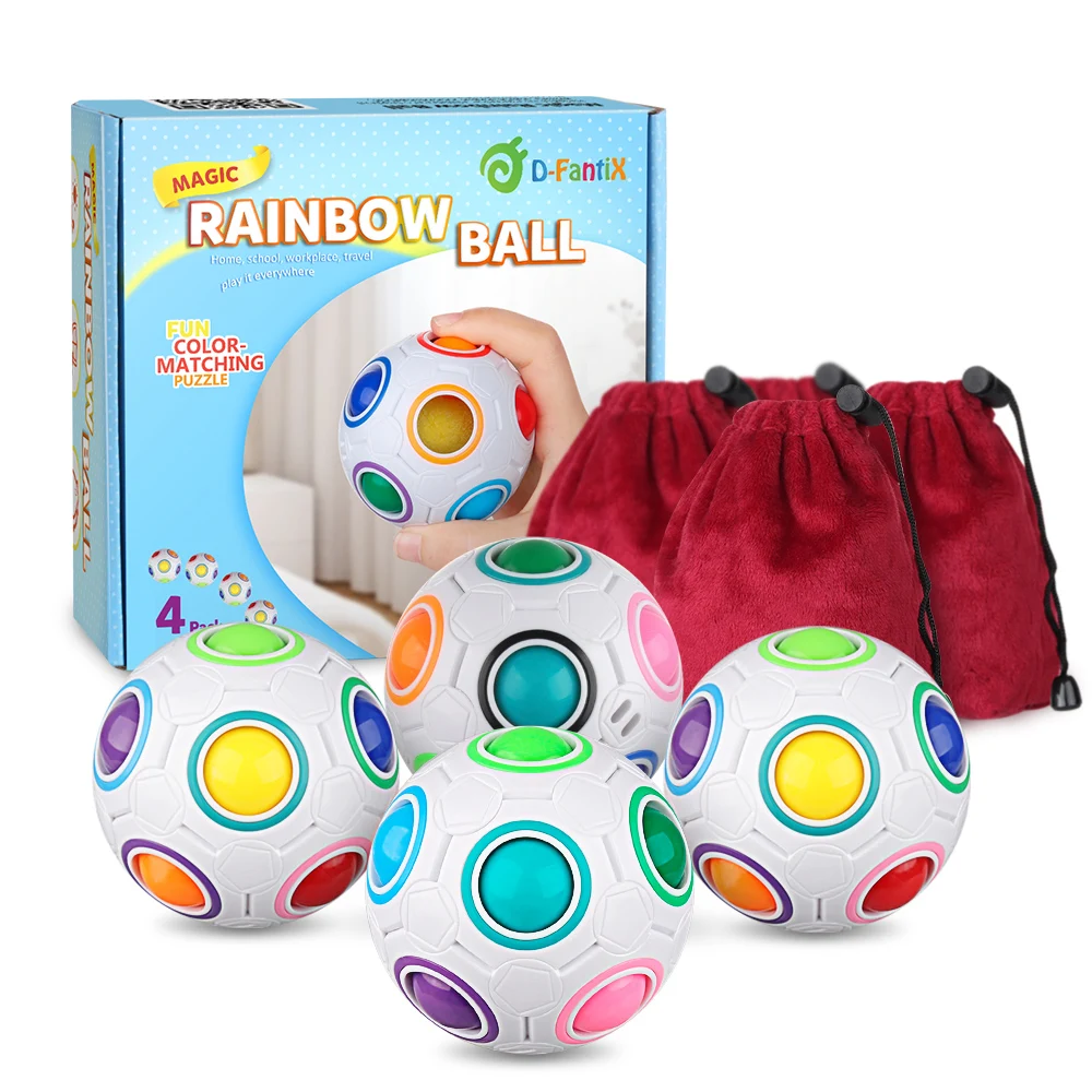 D-FantiX Rainbow Puzzle Ball 4 Pack 3D Rainbow Magic Ball Puzzle Brain Teaser Toys Gift for Adult Kids White
D-FantiX Rainbow Puzzle Ball 4 Pack 3D Rainbow Magic Ball Puzzle Brain Teaser Toys Gift for Adult Kids White