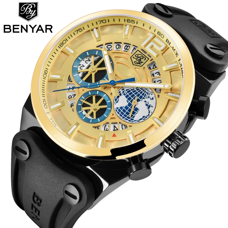 Relogio Masculino BENYAR Fashion Gold Chronograph Sport Watch Mens Top Brand Luxury Date Quartz Wrist Watches Clock Man Reloj
Relogio Masculino BENYAR Fashion Gold Chronograph Sport Watch Mens Top Brand Luxury Date Quartz Wrist Watches Clock Man Reloj