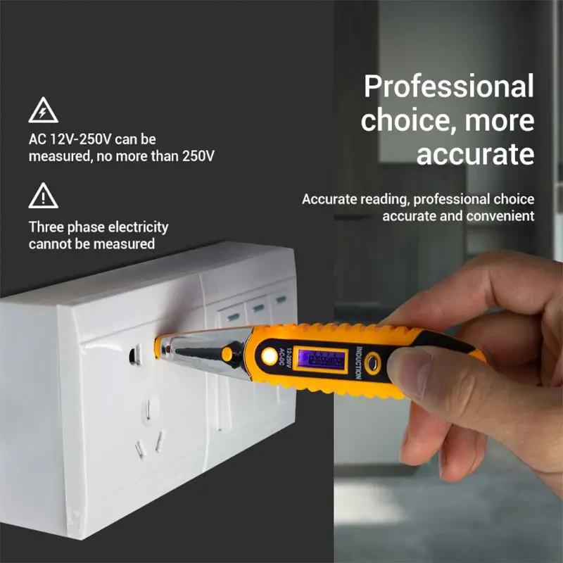 

Contact Tester Pen 12-250V AC Voltage Detectors Tester Meter Volt Current Electric Test Pencil