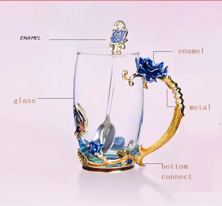 300ml Glass Clear Beautiful Enamel Water Bottle Glass Cup Home Water Mug Enamel Rose Teacup Creative Gift Glass Water Bottle
300ml Glass Clear Beautiful Enamel Water Bottle Glass Cup Home Water Mug Enamel Rose Teacup Creative Gift Glass Water Bottle