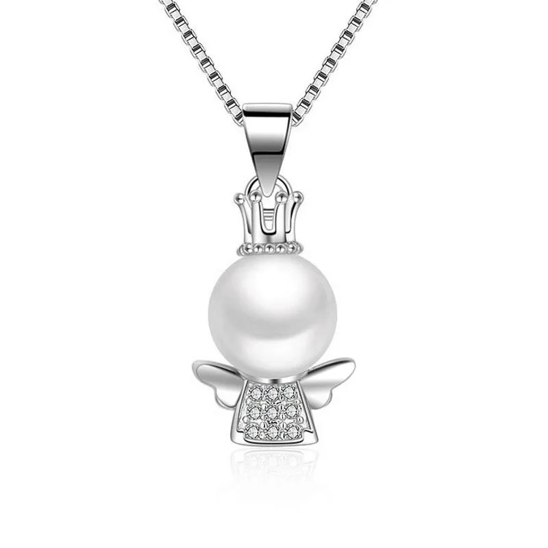 Fashion 925 Silver Clear Zircon Pearl You are my Little Angel Pendant Necklace For Girls Women Simple Mother's Day Gift Jewelry
Fashion 925 Silver Clear Zircon Pearl You are my Little Angel Pendant Necklace For Girls Women Simple Mother's Day Gift Jewelry
