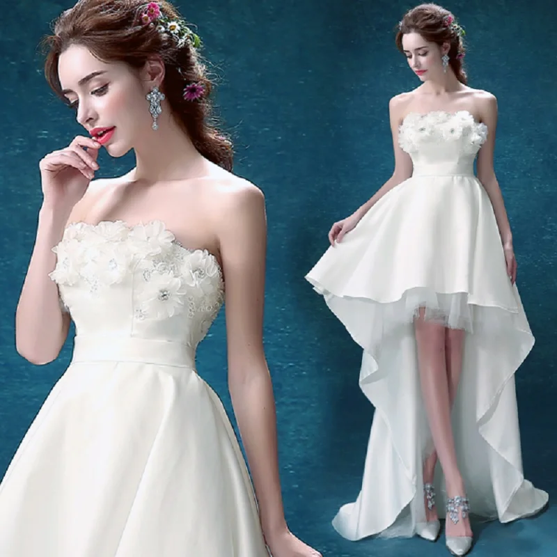 2019 new arrival stock Pregnant women plus size bridal gown high low wedding dresses flower lace up customized pure white 1847
2019 new arrival stock Pregnant women plus size bridal gown high low wedding dresses flower lace up customized pure white 1847