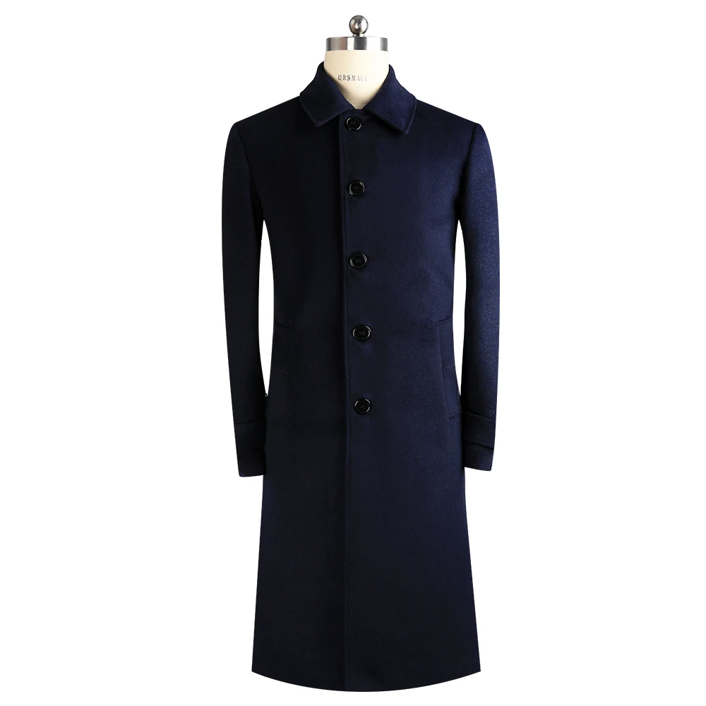 URSMART Autumn winter new single row buckle wool coat men's long navy men's coat leisure jacket men
URSMART Autumn winter new single row buckle wool coat men's long navy men's coat leisure jacket men