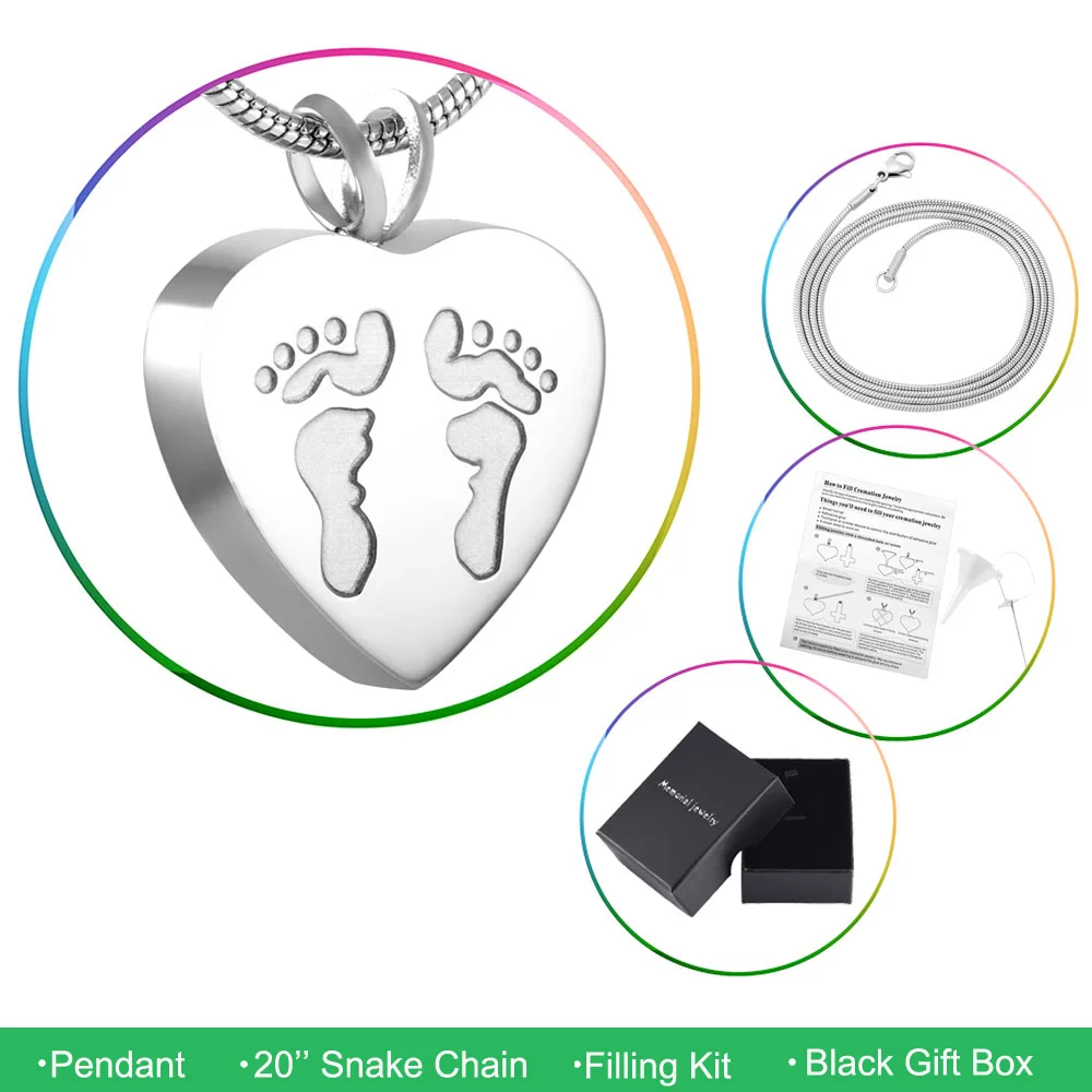 MJD8006 Lovely Foot Print Babys Ashes Pendant Love You More Cremation Jewelry Necklace
MJD8006 Lovely Foot Print Babys Ashes Pendant Love You More Cremation Jewelry Necklace
