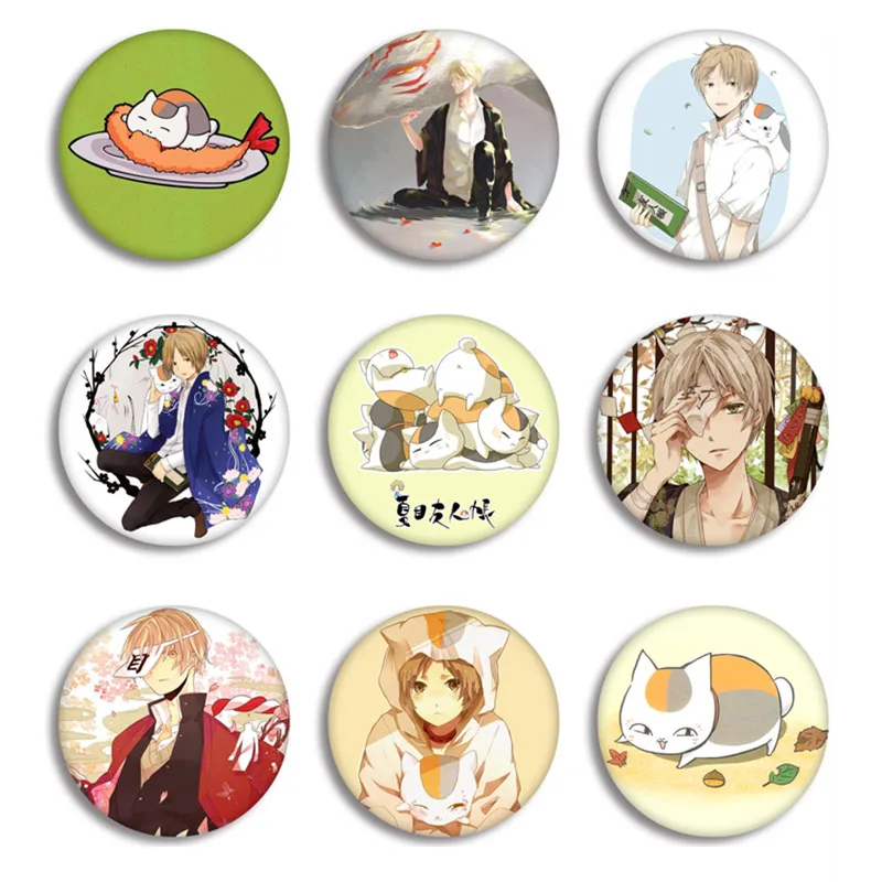 Брошь в виде кошки значок из аниме Нацумэ Yuujinchou брошь с мультяшным котом булавка