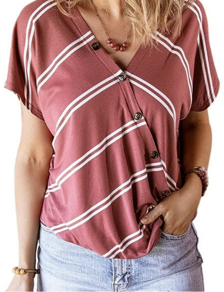 New Women Sexy V-neck Cotton T-Shirt With Button Female Loose Short Sleeve Summer Top Tees
New Women Sexy V-neck Cotton T-Shirt With Button Female Loose Short Sleeve Summer Top Tees