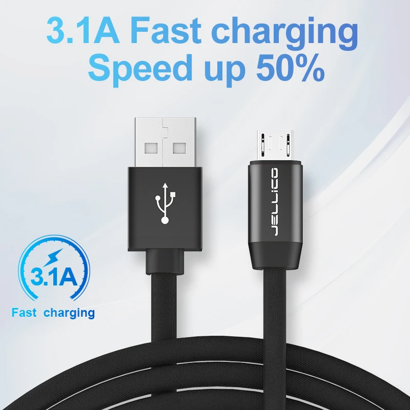 Jellico 10 шт. микро USB кабель для синхронизации данных зарядный Samsung Huawei Xiaomi мобильный