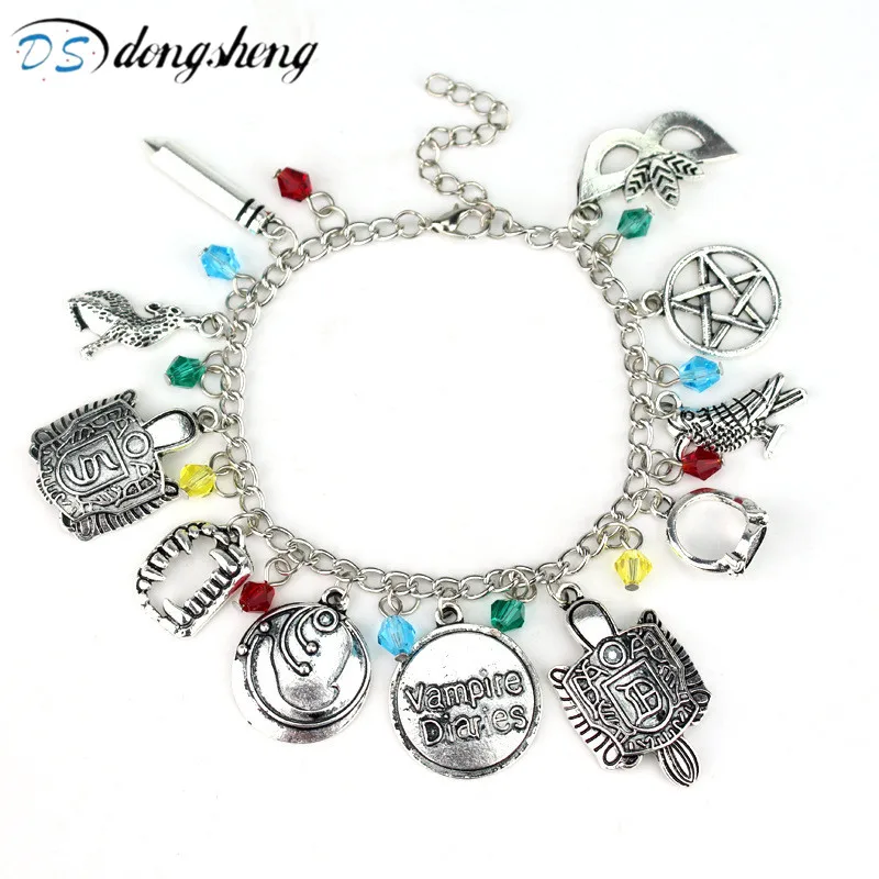 dongsheng Fashion The Vampire Diaries Pendants bracelets Mask pentagram chain Bangles Bracelet for Women Girl Movie Jewelry
dongsheng Fashion The Vampire Diaries Pendants bracelets Mask pentagram chain Bangles Bracelet for Women Girl Movie Jewelry