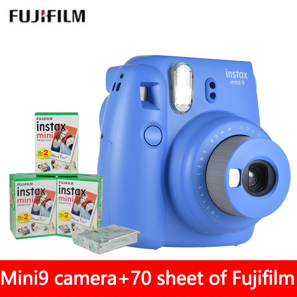 Новинка 5 цветов Fujifilm Instax Mini 9 мгновенная фотокамера + 70 листов Fuji 8 белая пленка