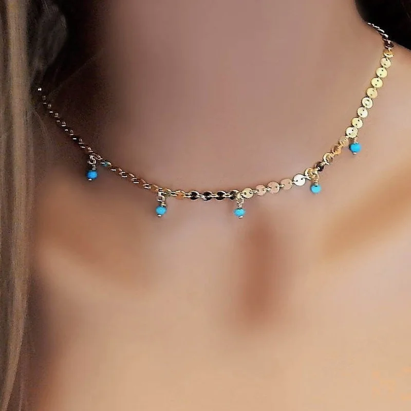 Fashion Vintage Gem Stone Green Turquoises Choker Necklace Girlfriend Gift Minimal Necklace Copper Chain Necklaces Jewelry Gifts
Fashion Vintage Gem Stone Green Turquoises Choker Necklace Girlfriend Gift Minimal Necklace Copper Chain Necklaces Jewelry Gifts